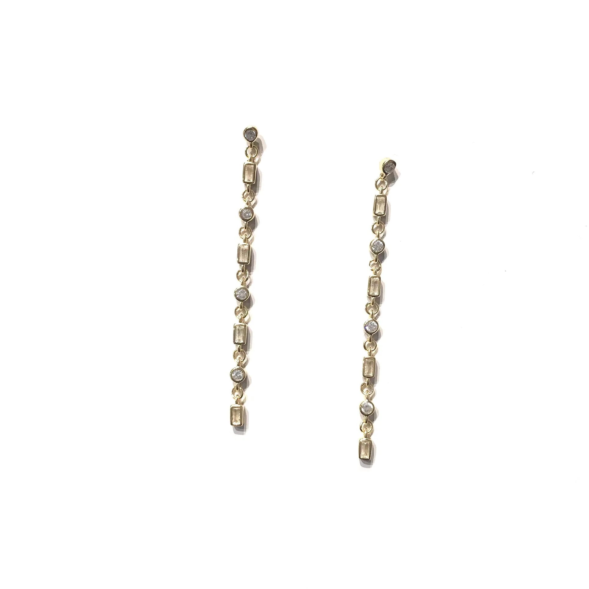 Amy Geovana Bezel Drop Earrings