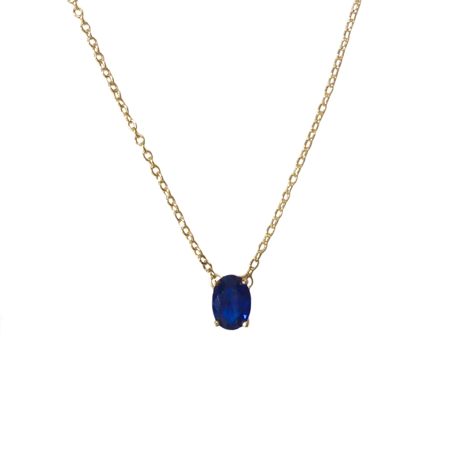 Amy Oval Birthstone Necklace