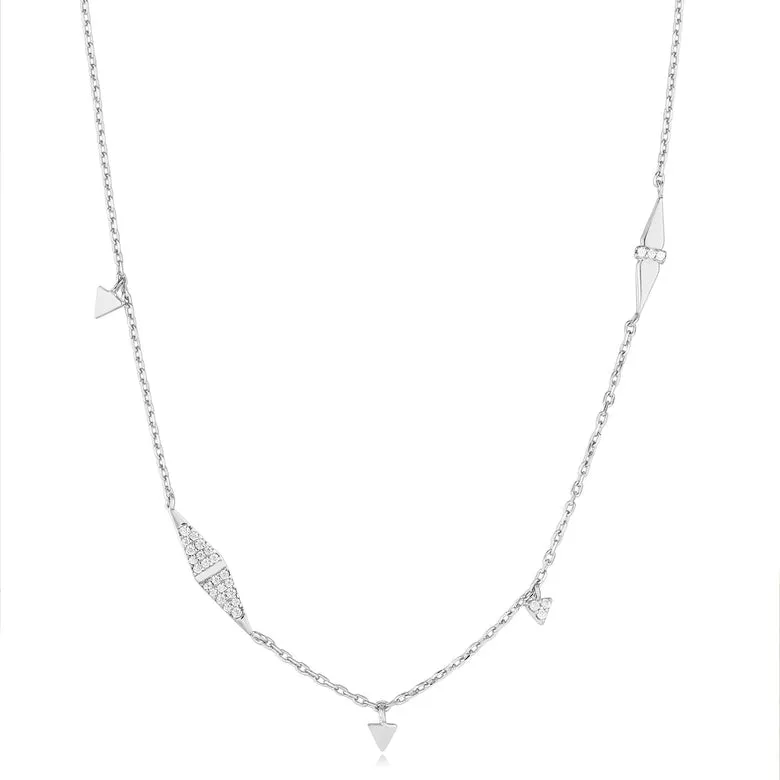 Ania Haie Silver Geometric Sparkle Chain Necklace