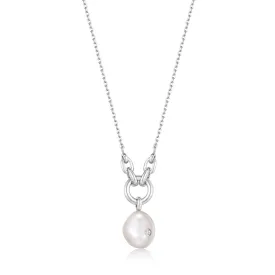 Ania Haie Silver Pearl Sparkle Pendant Necklace