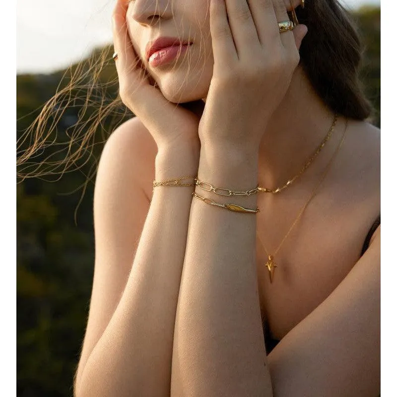 Ania Haie Zoom Gold Geometric Chunky Chain Bracelet