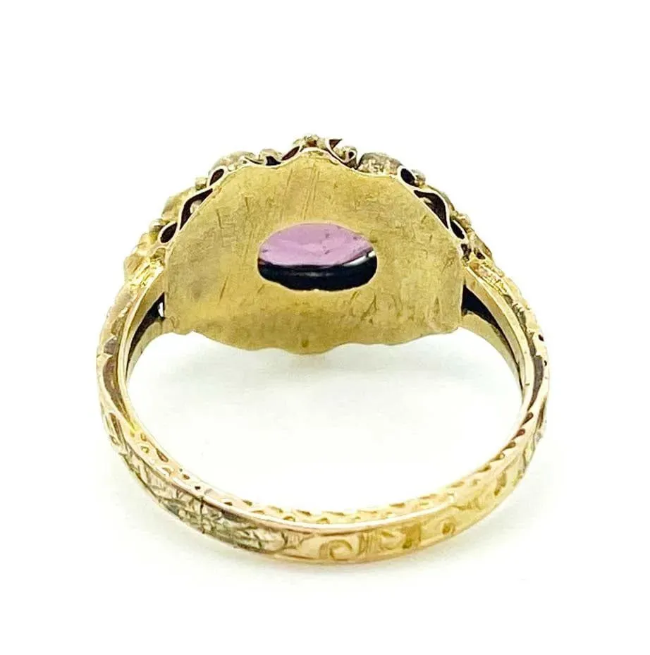 Antique Victorian 15ct 1873 Almandine Garnet Ring