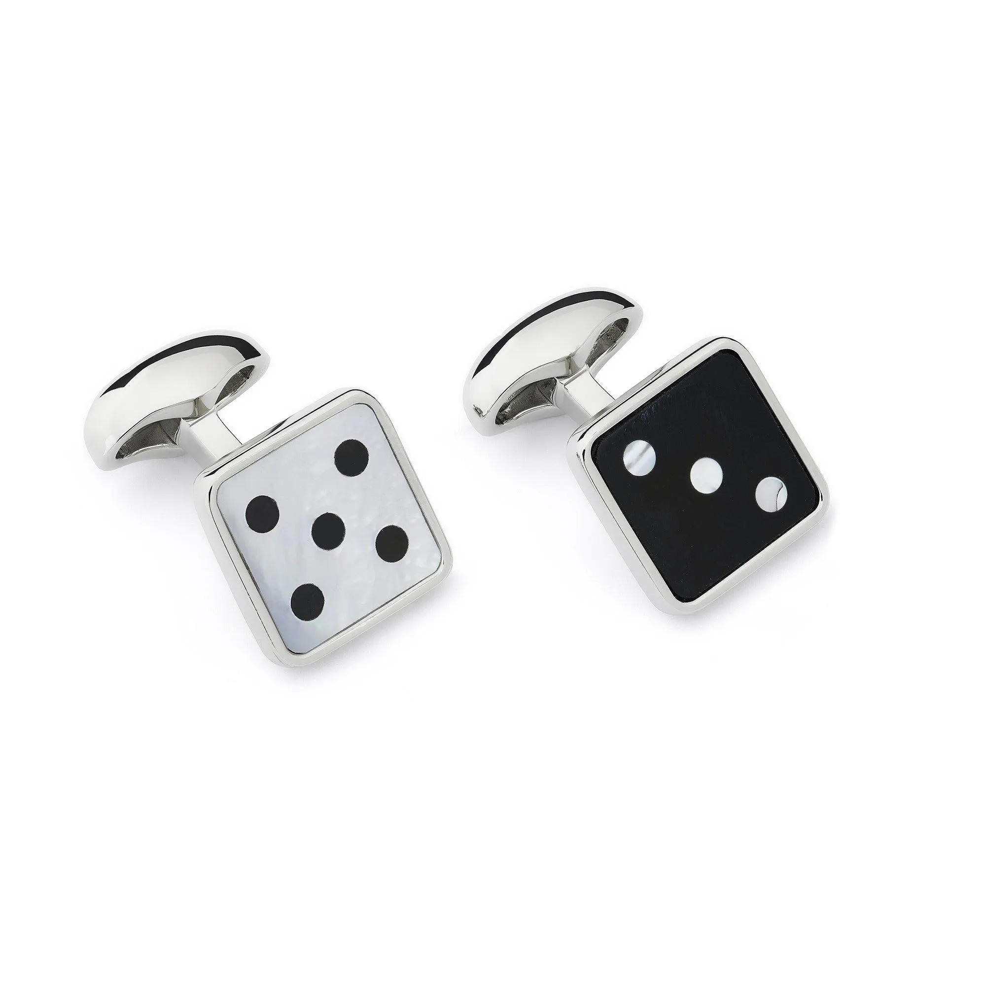 Babette Wasserman Dice Cufflinks with Onyx