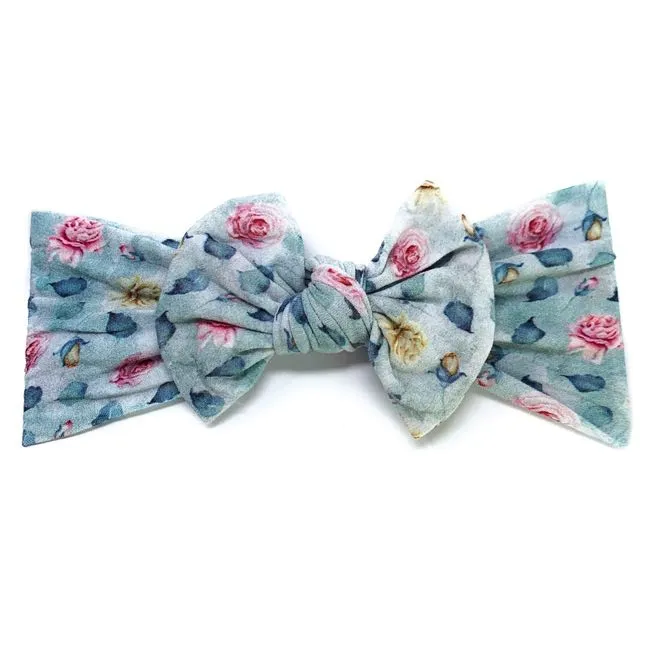 Baby Wisp Headband Nylon Bow 0M  Cloud Nine