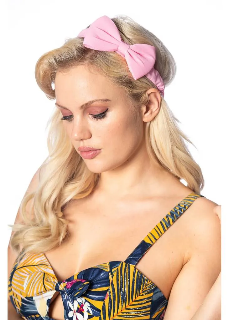 Banned Dionne Bow 50's Headband Pink