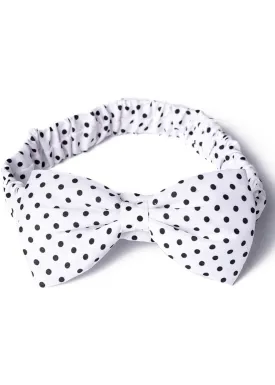 Banned Dionne Polkadot Bow 50's Headband White Black