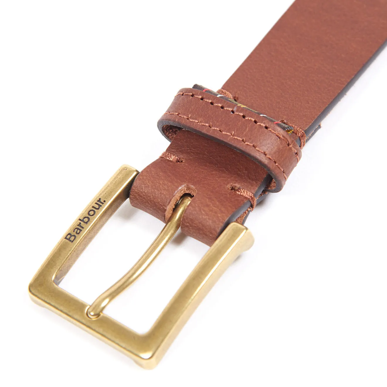 Premium Dark Tan Barbour Pull-Up Leather Belt for Men – Durable and Stylish Accessory