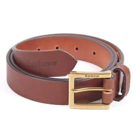 Premium Dark Tan Barbour Pull-Up Leather Belt for Men – Durable and Stylish Accessory