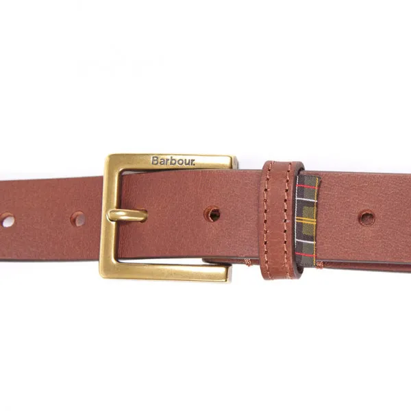 Premium Dark Tan Barbour Pull-Up Leather Belt for Men – Durable and Stylish Accessory