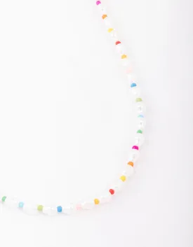 Beaded Pearl Short Necklace