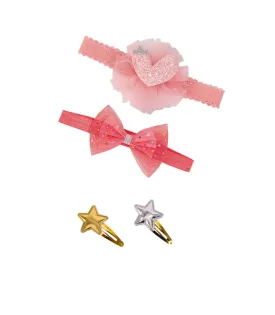 Bebe Comfort 4 pc Headband & Snap Clip Set - Heart, Bow and Star