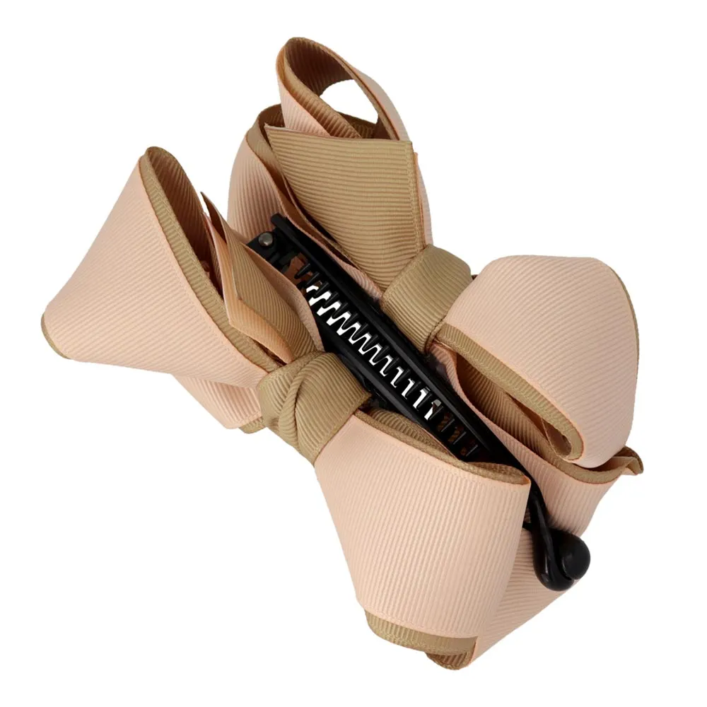 Bicolor Bow Nonslip Banana Clip