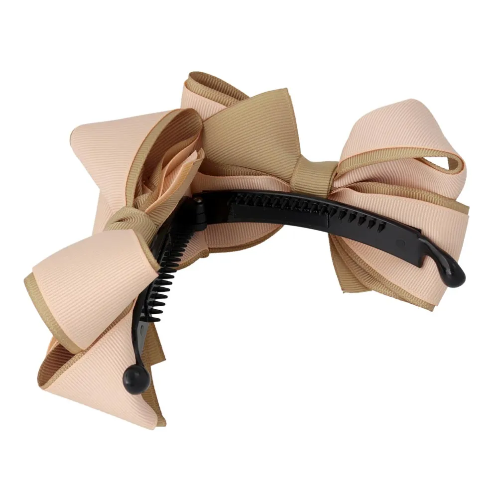 Bicolor Bow Nonslip Banana Clip