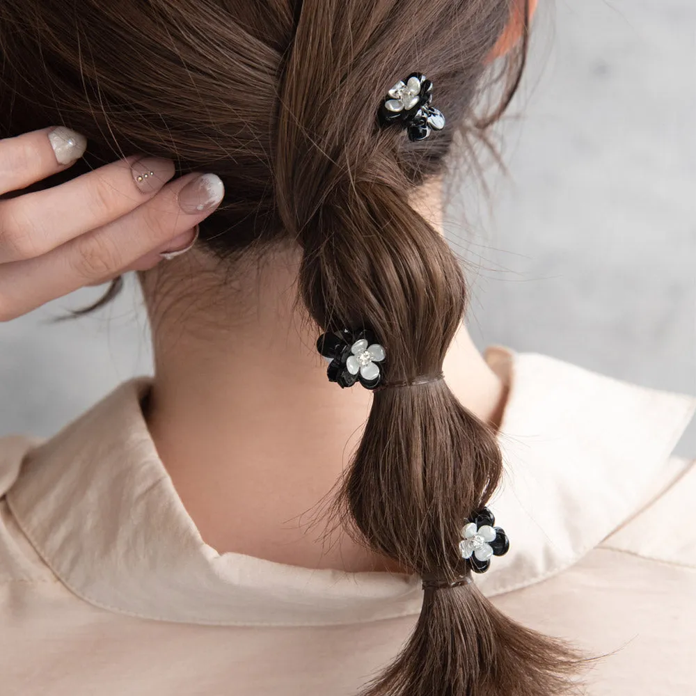 Bicolor Flower Mini Hair Clip Set