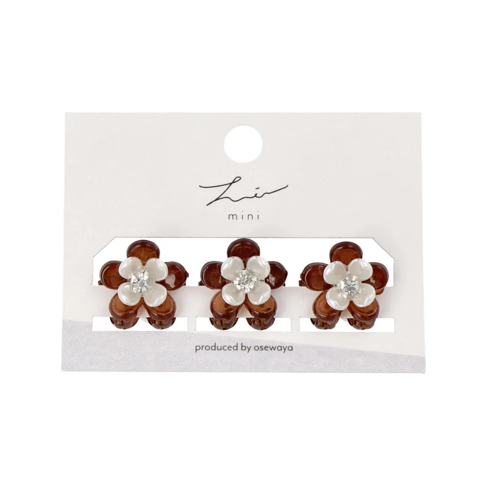 Bicolor Flower Mini Hair Clip Set