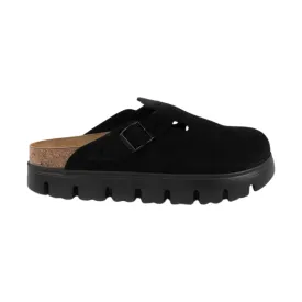 Boston Chunky Black Suede Clog - Birkenstock Papillio