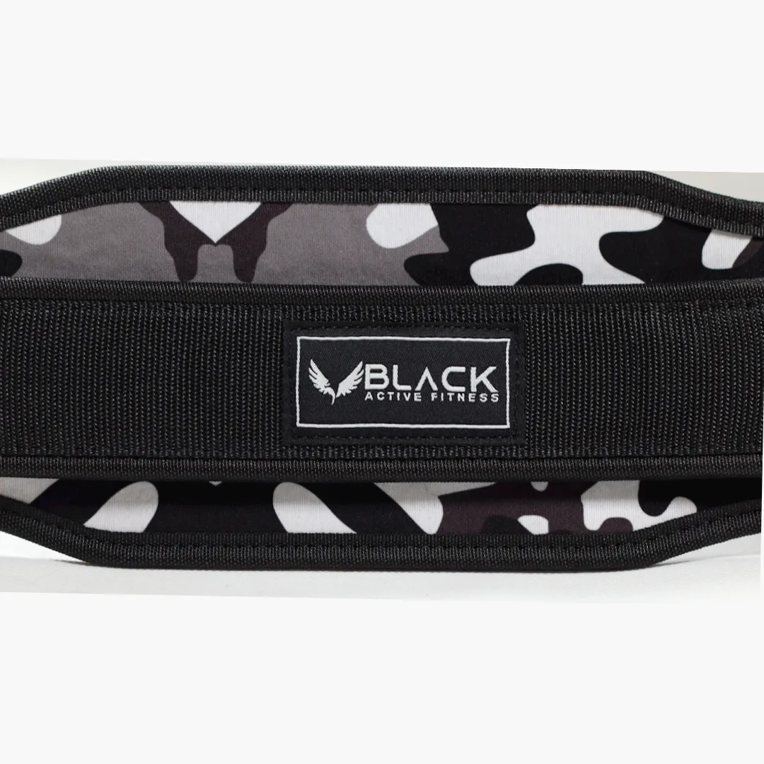 BLACK ACTIVE CAMO WEIGHT LIFTING BELT