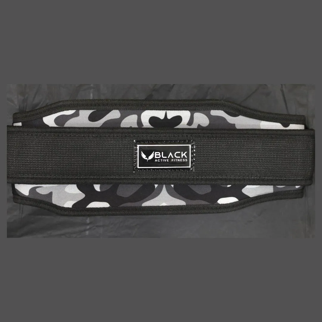 BLACK ACTIVE CAMO WEIGHT LIFTING BELT