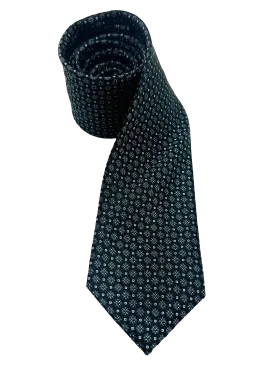 Black Octagram Print Silk Tie