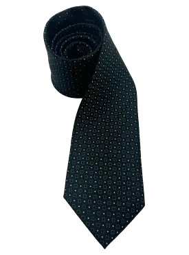 Black Square Print Silk Tie