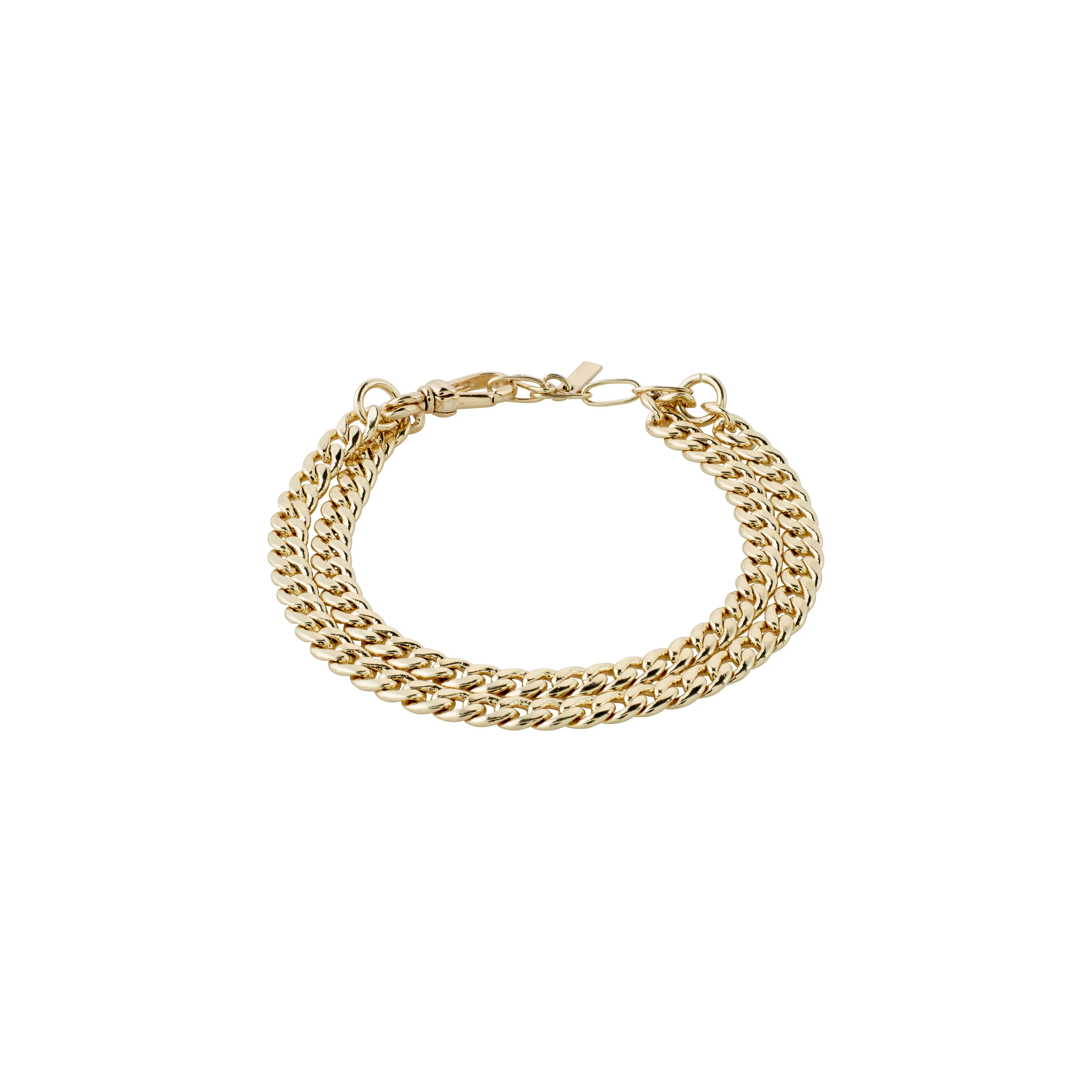 BLOSSOM recycled curb chain bracelet 2-in-1 gold-plated