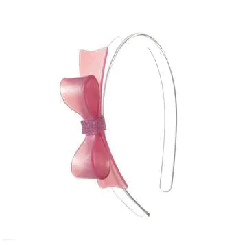 Bow Tie Pink Satin Headband