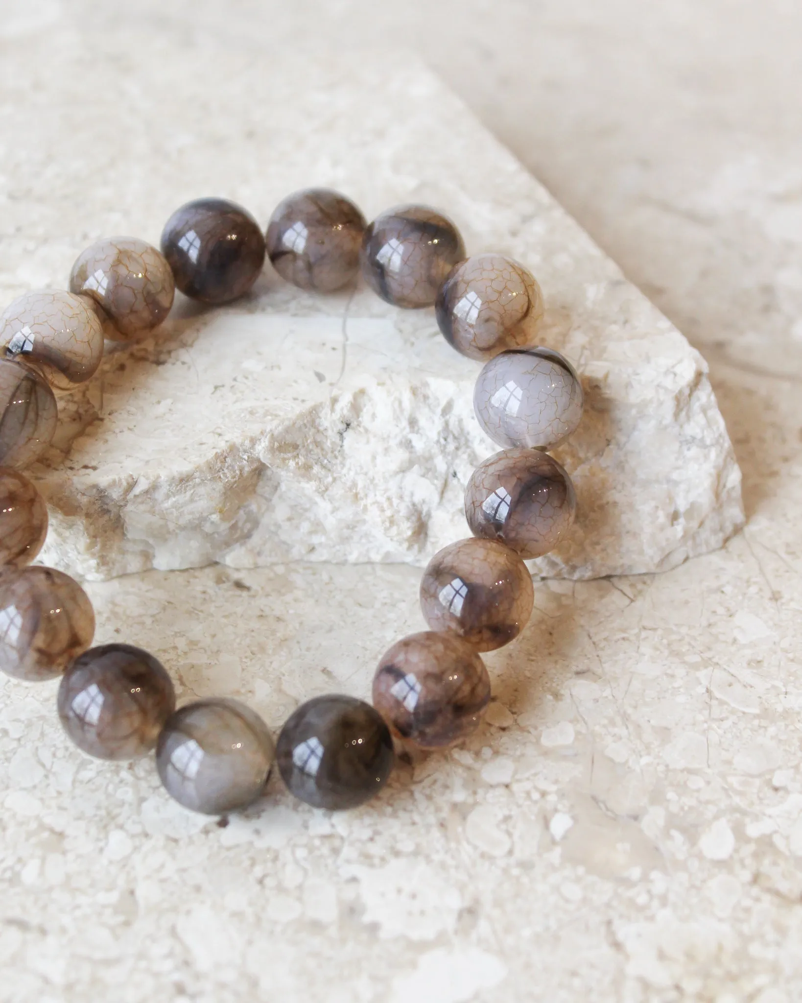 Bracelet Chunky Bead Brown