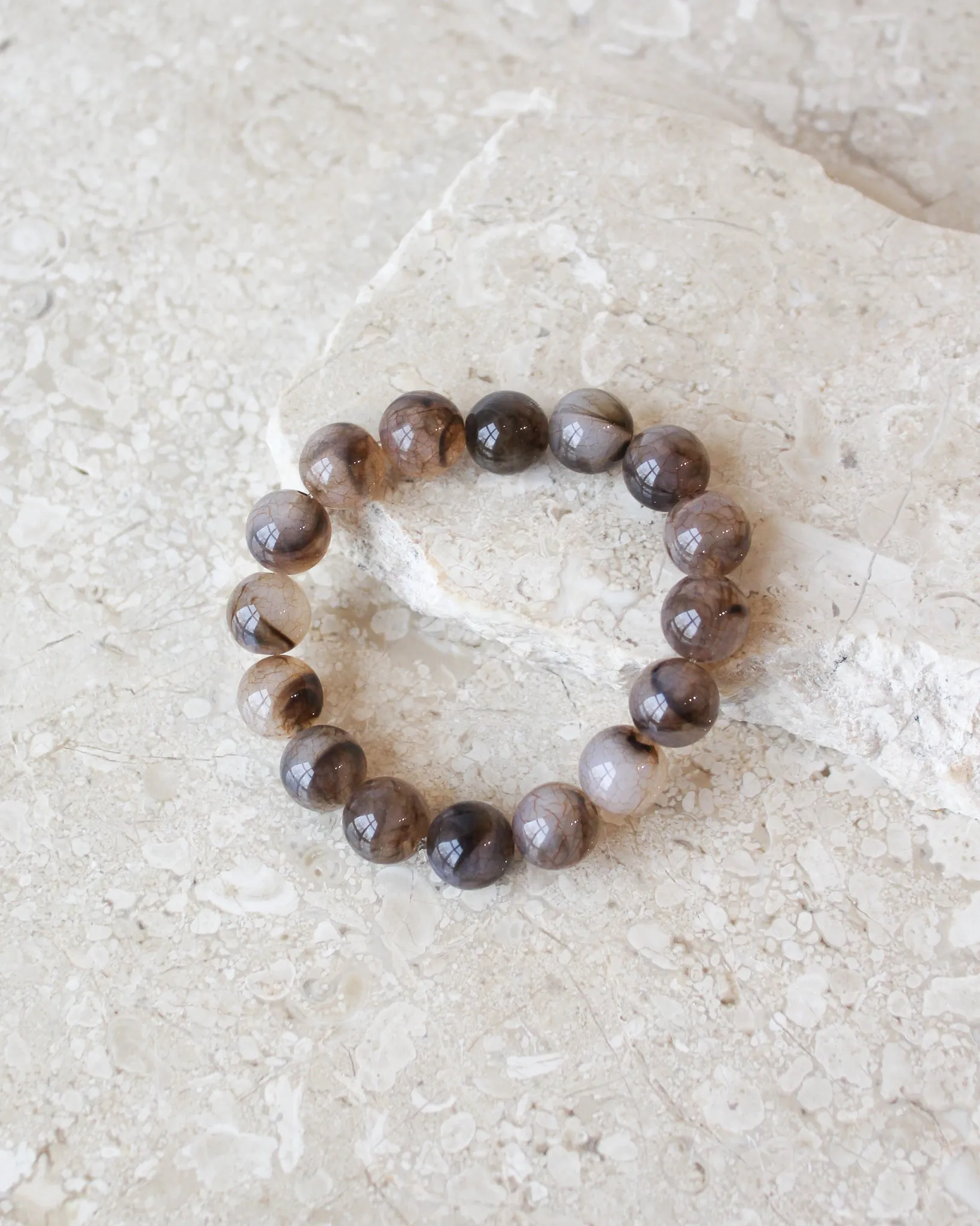 Bracelet Chunky Bead Brown