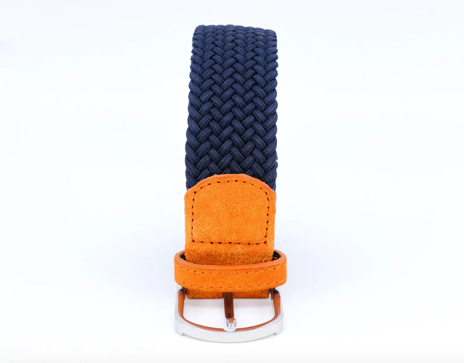 Braided Belt | Navy | Orange Suede | Steel