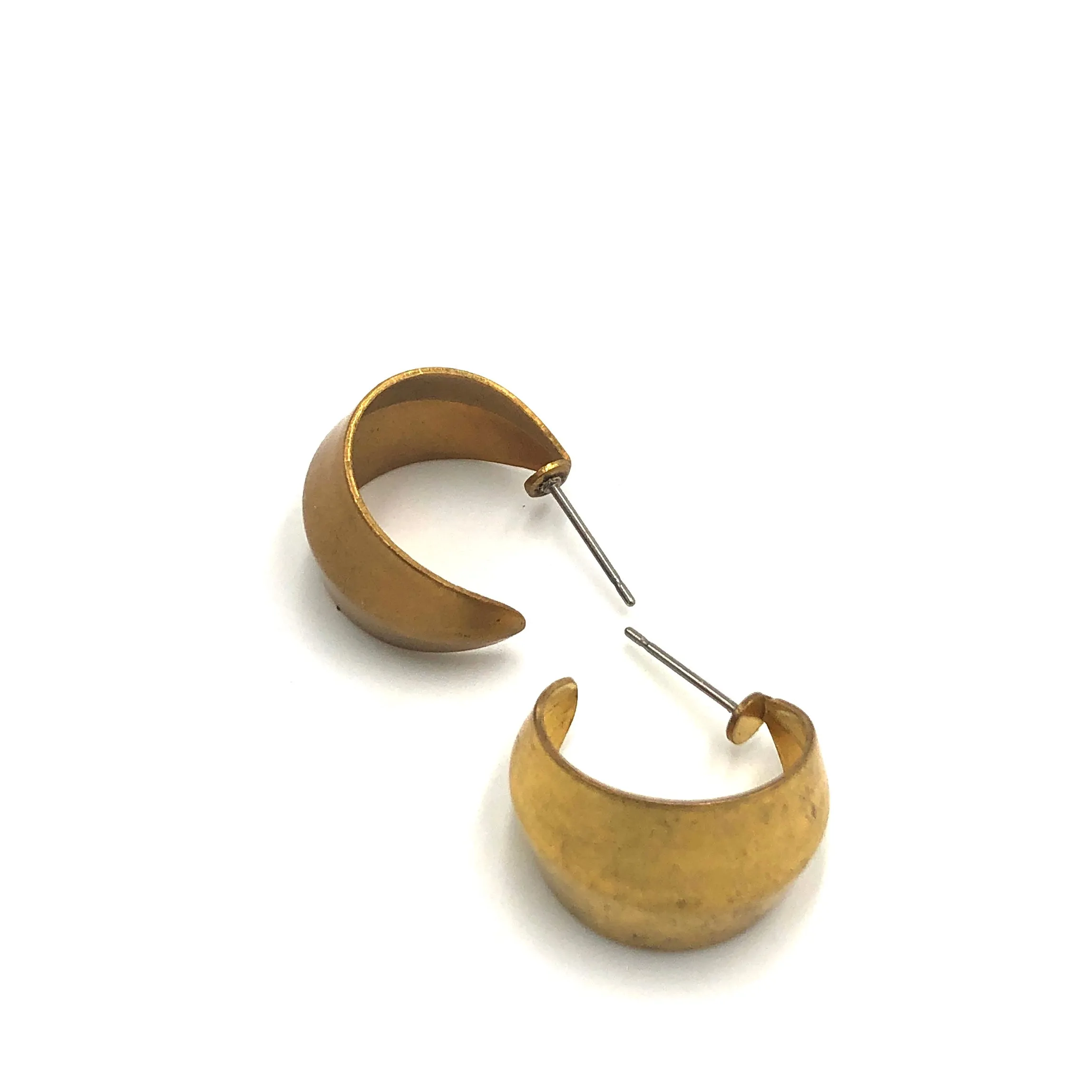 Bronze Bevel Hugger Hoop Earrings