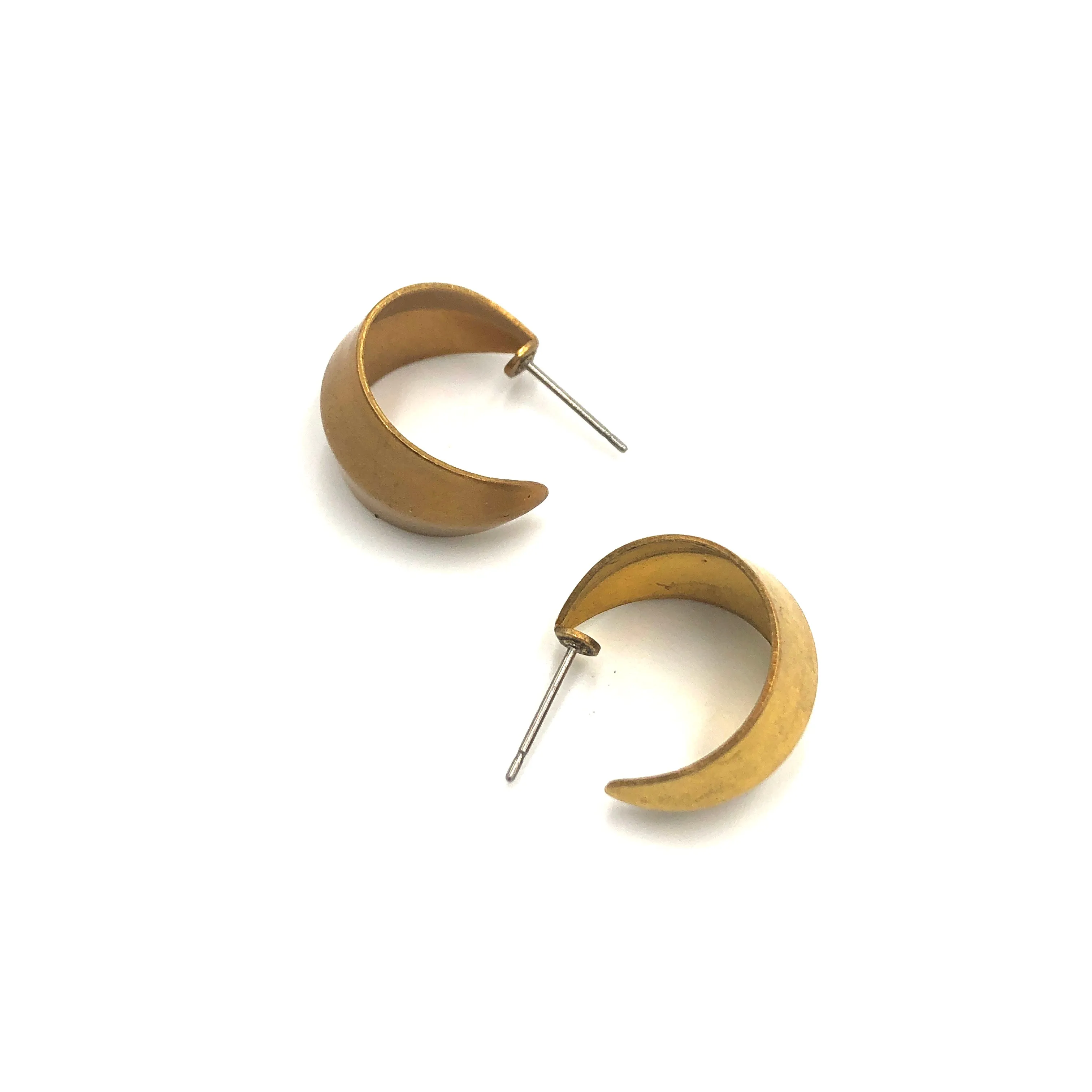 Bronze Bevel Hugger Hoop Earrings