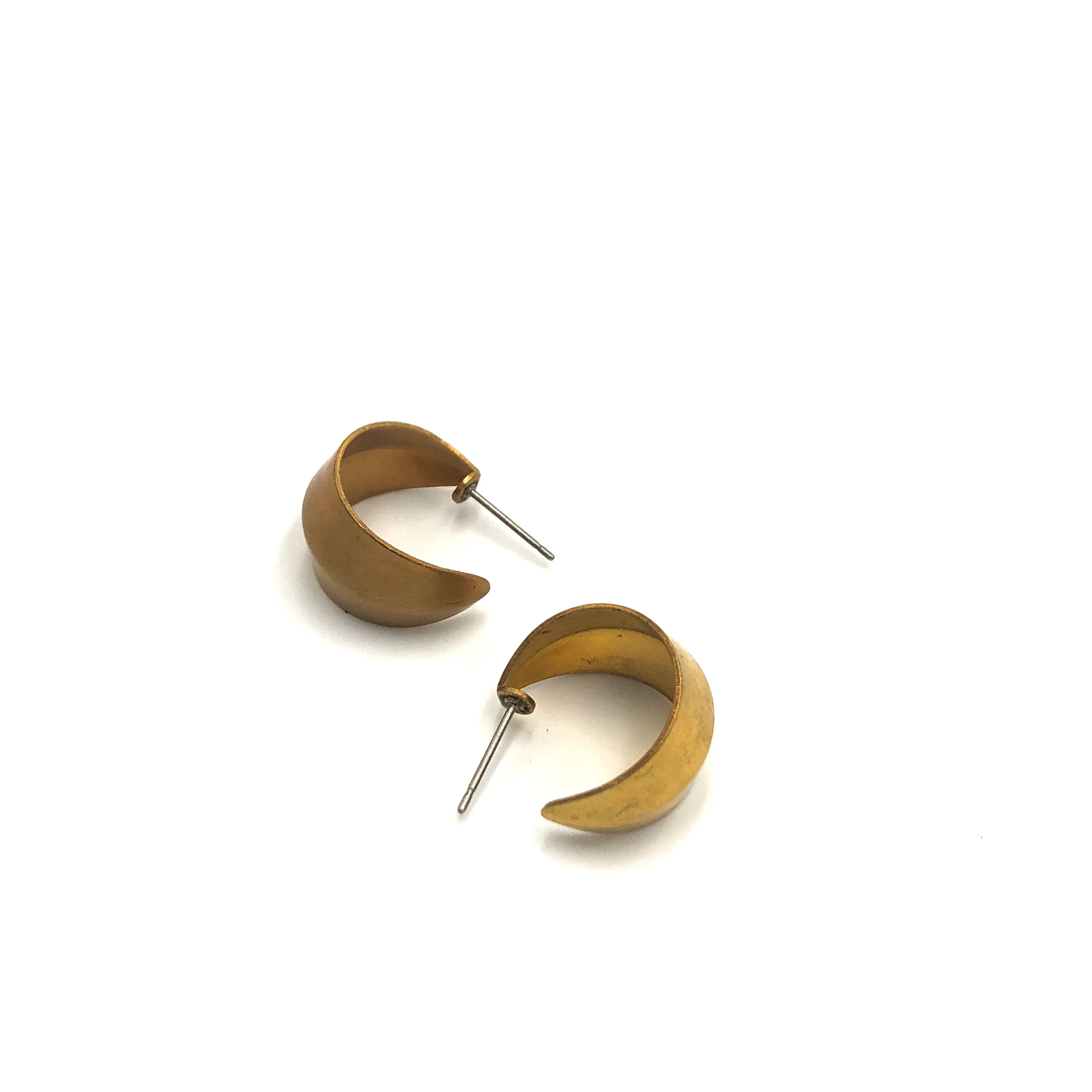 Bronze Bevel Hugger Hoop Earrings