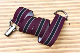 Burgundy and Black elastic Stripe Belt