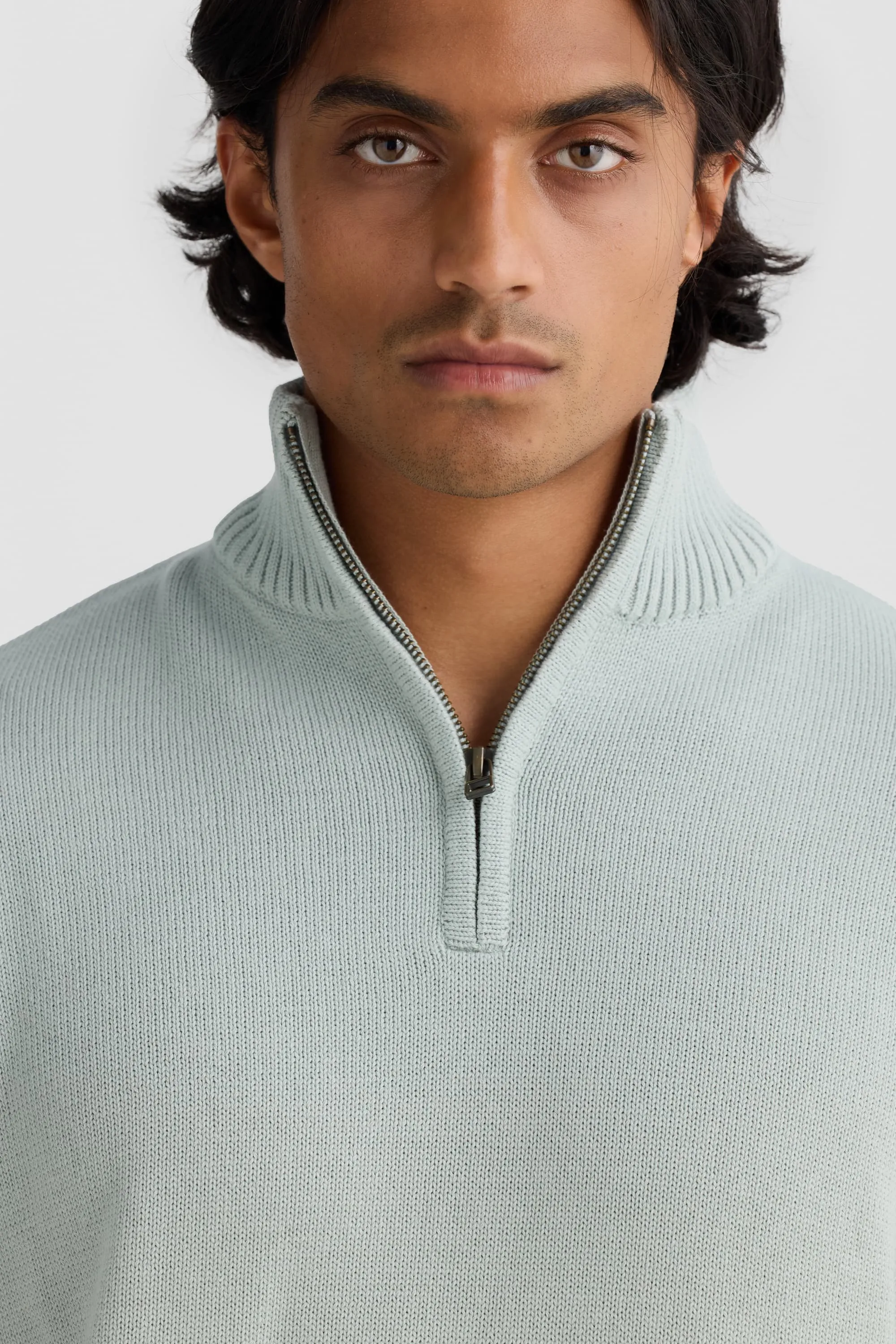 Campbell Knit Quarter Zip Sage