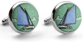 Catboat Race: Cufflinks - Green