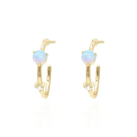 Celine Opal Hoop Earrings | 14K Gold Plated