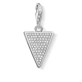 CHARM CLUB STERLING SILVER CZ TRIANGLE CHARM