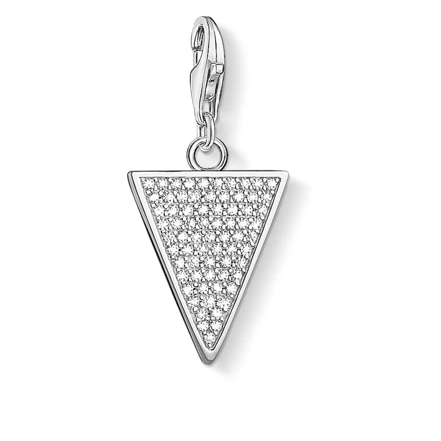 CHARM CLUB STERLING SILVER CZ TRIANGLE CHARM