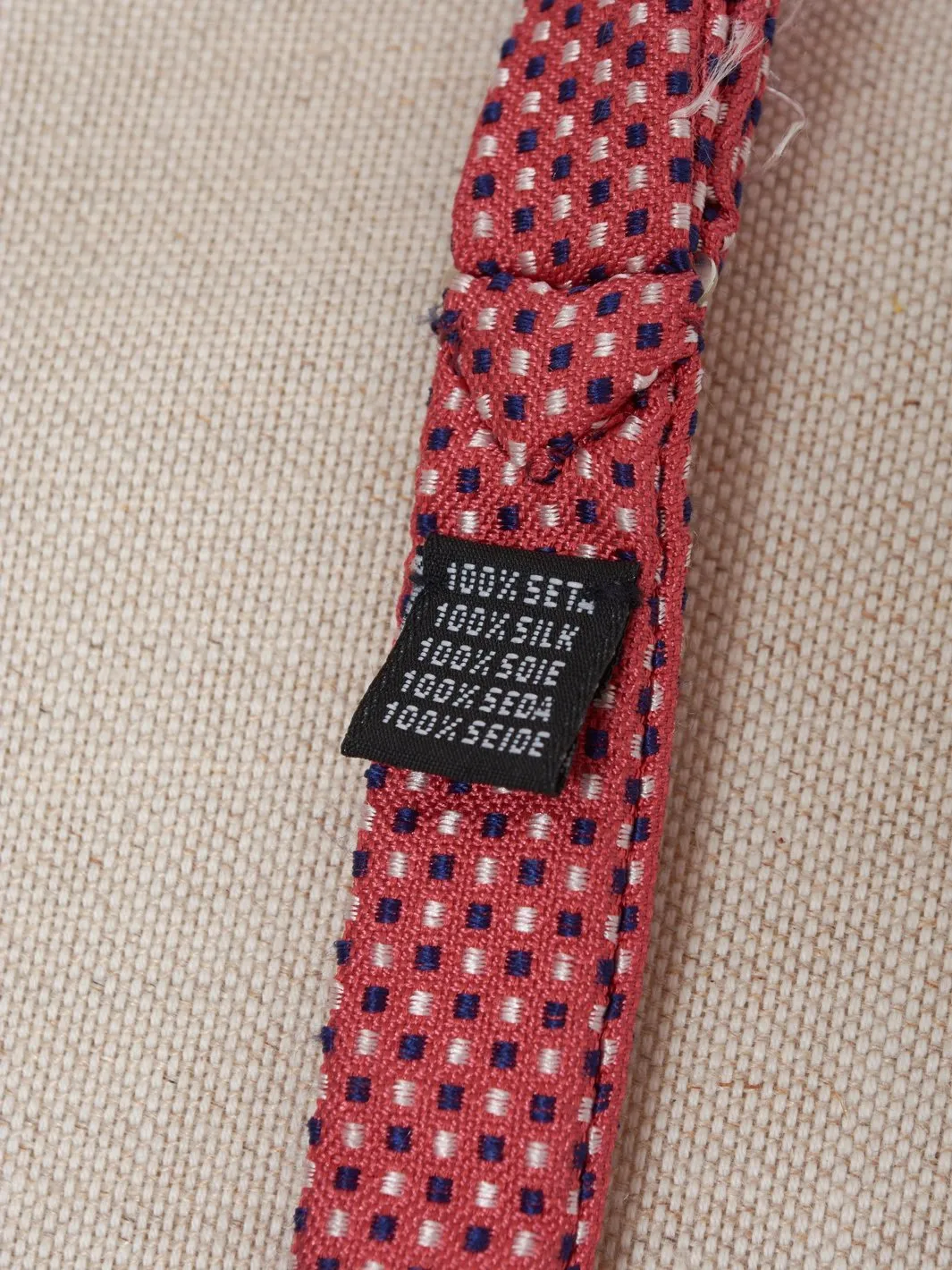 Check print silk bow tie, 1980