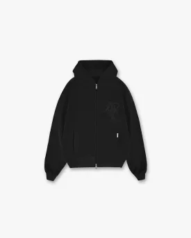 Cherub Initial Zip Hoodie - Black