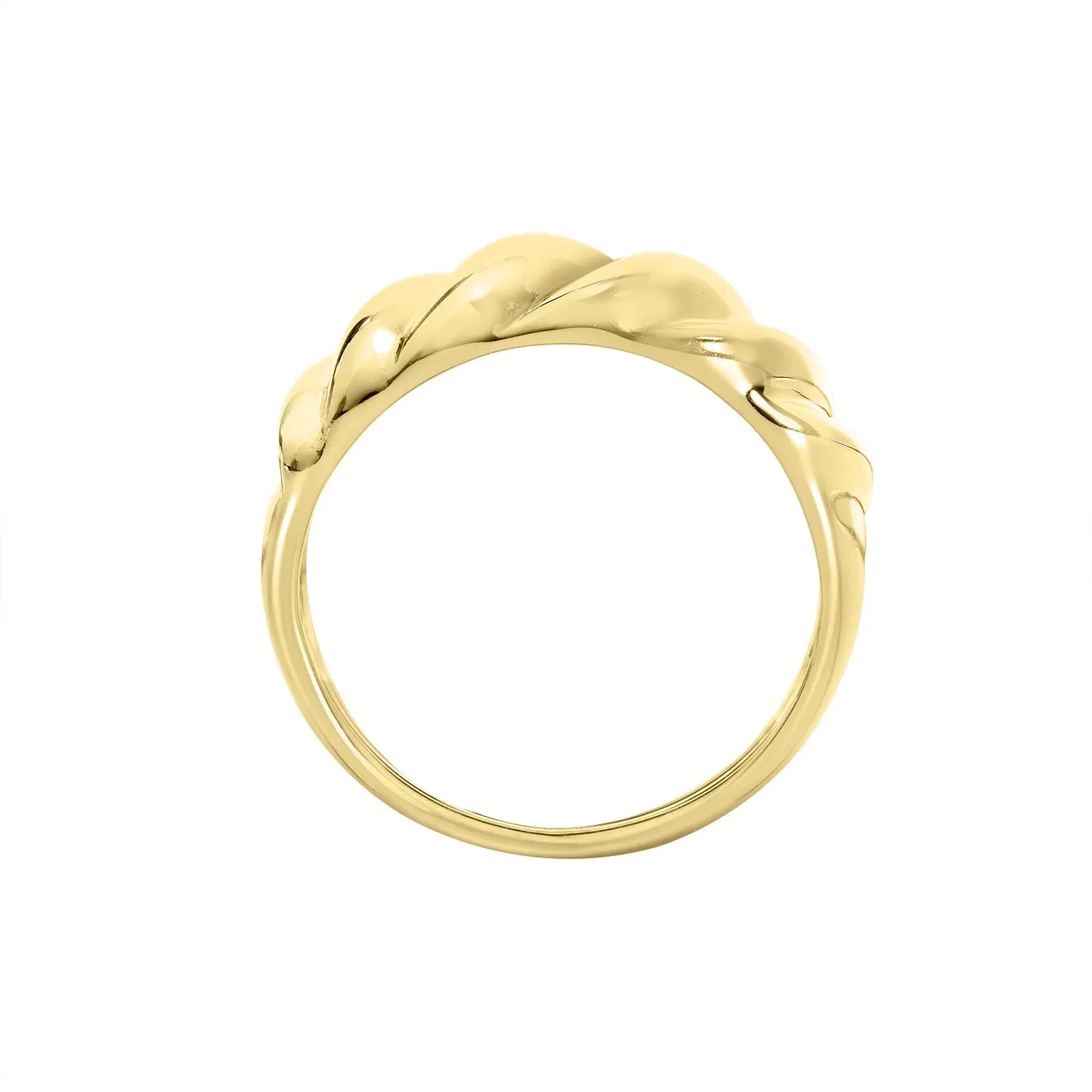 Chunky Gold Croissant Dome Ring