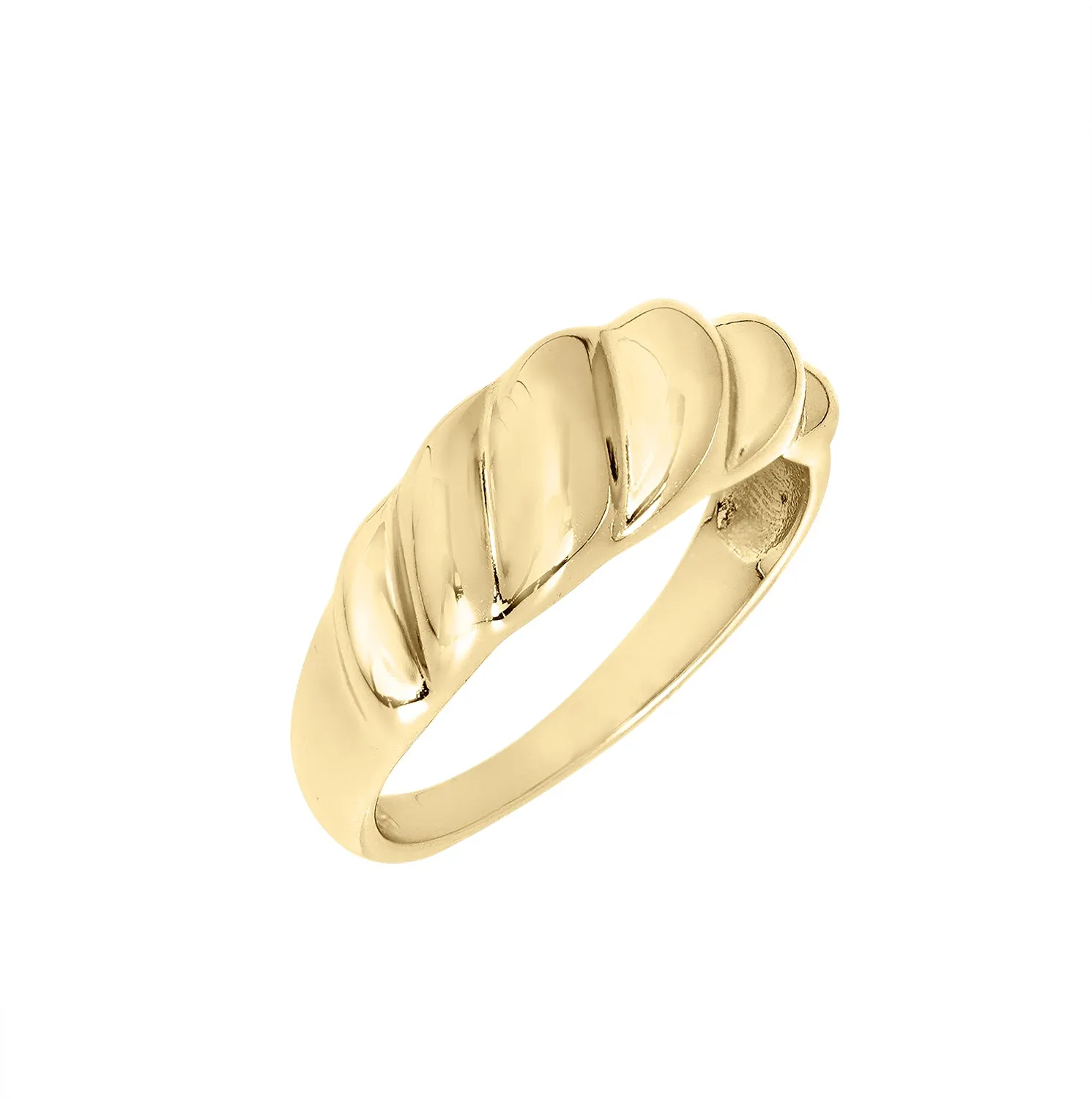 Chunky Gold Croissant Dome Ring