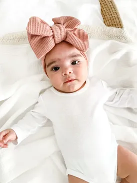 Chunky Waffle Bow Headband | Dusty