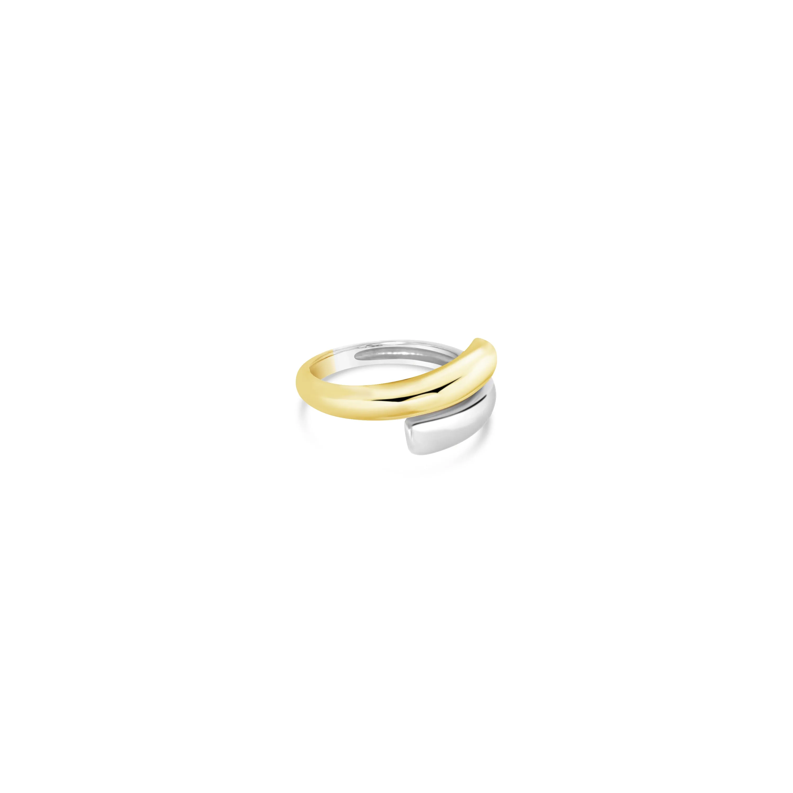 Chunky White and Yelow Gold Wrap Ring