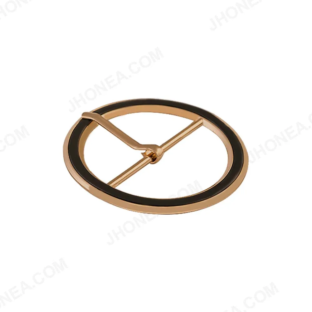 Cirque Matte Gold with Black Center Bar Prong Belt Buckle