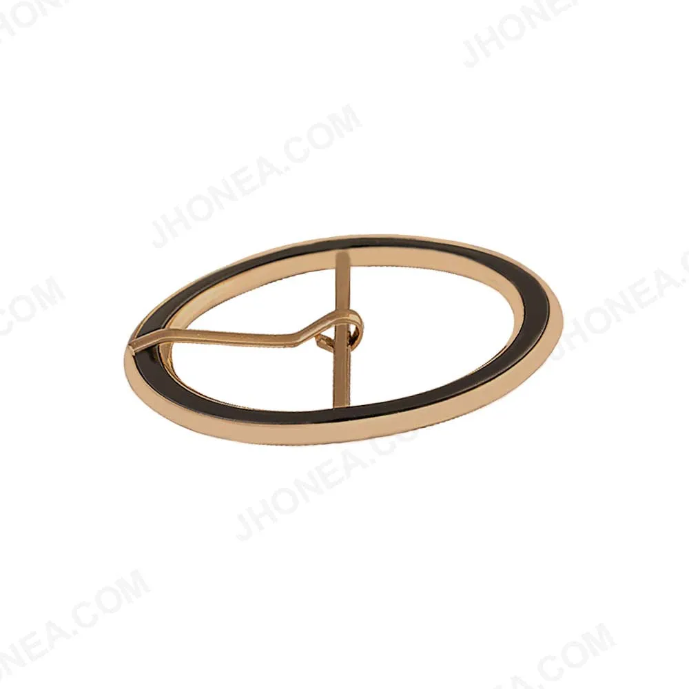 Cirque Matte Gold with Black Center Bar Prong Belt Buckle