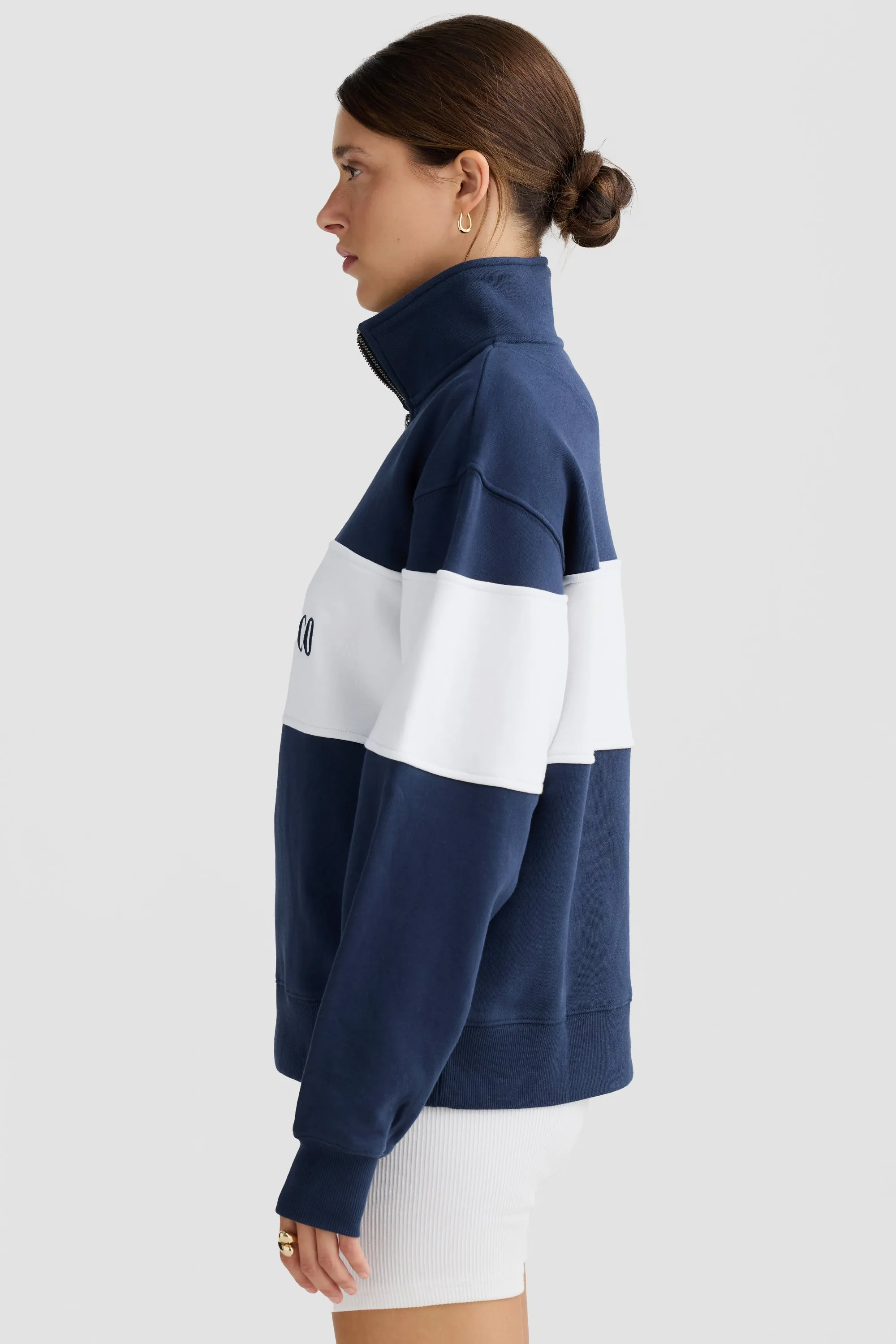 Classic Logo Quarter Zip Navy