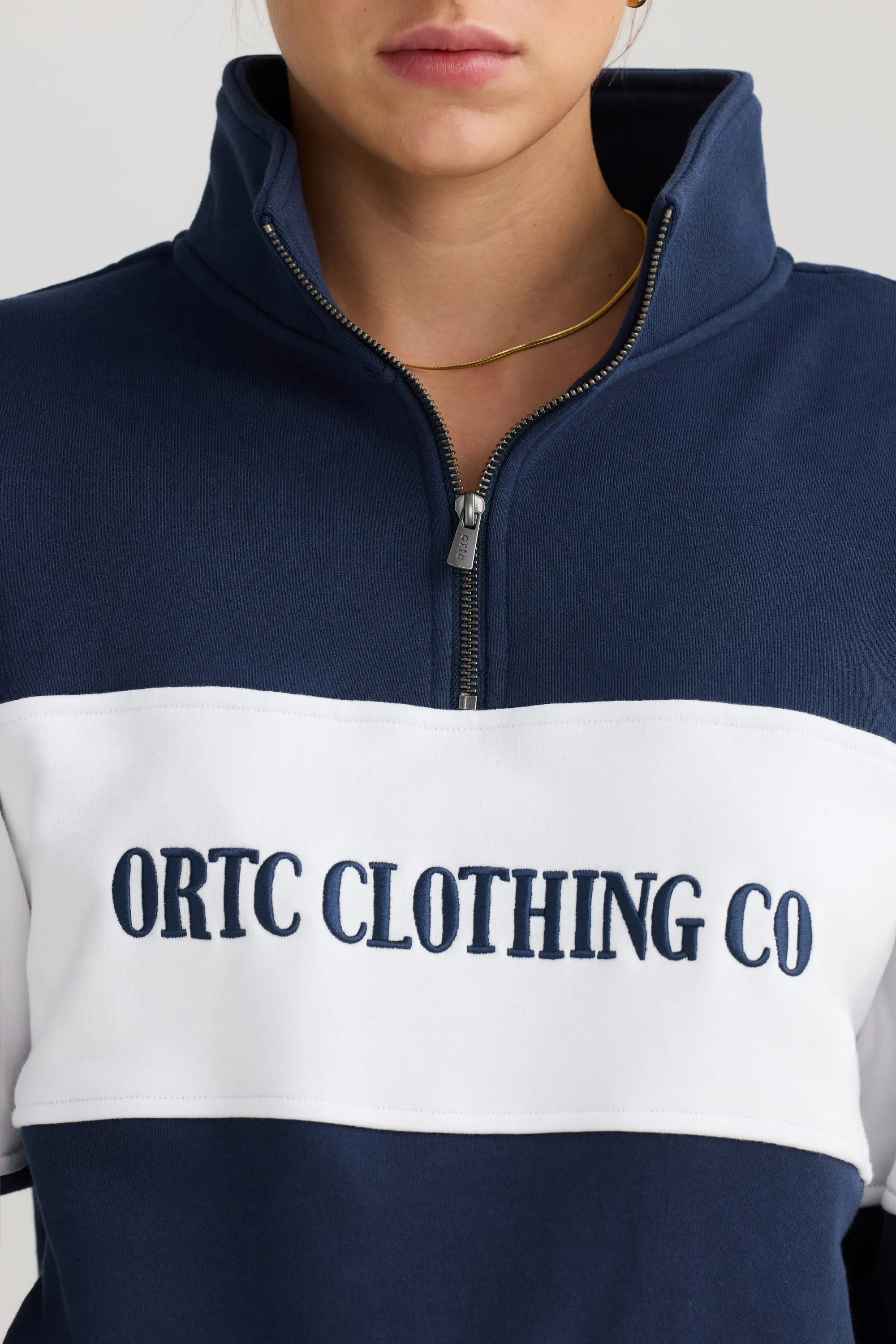 Classic Logo Quarter Zip Navy