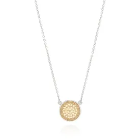 Classic Reversible Disc Necklace 16-18" in Gold/Silver