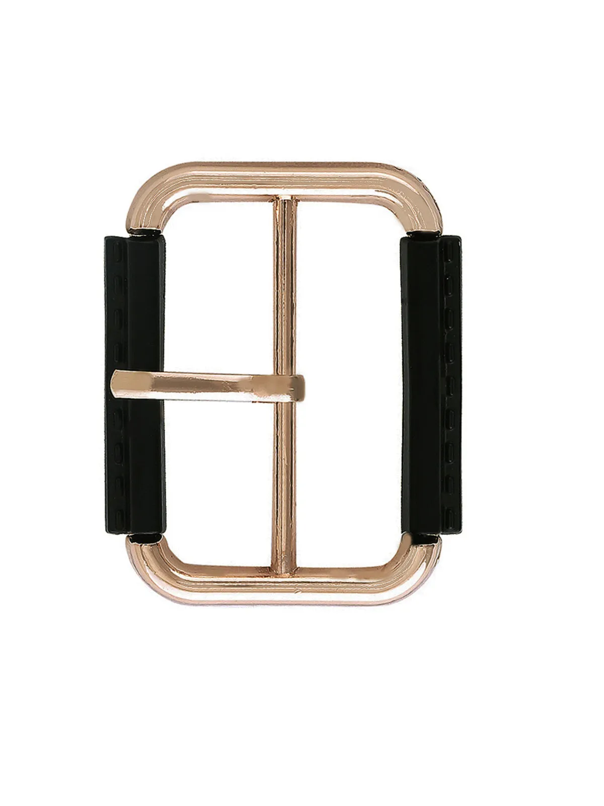 Classy Shiny Gold with Black Sliding Frame Belt Buckle